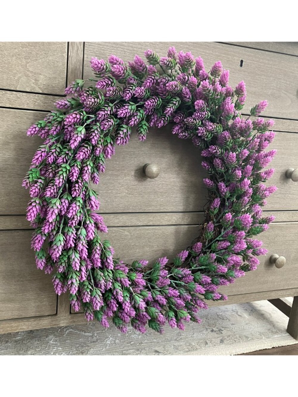 Large Purple Hops Wreath Rustic Farmhouse Faux Spring Summer Fall